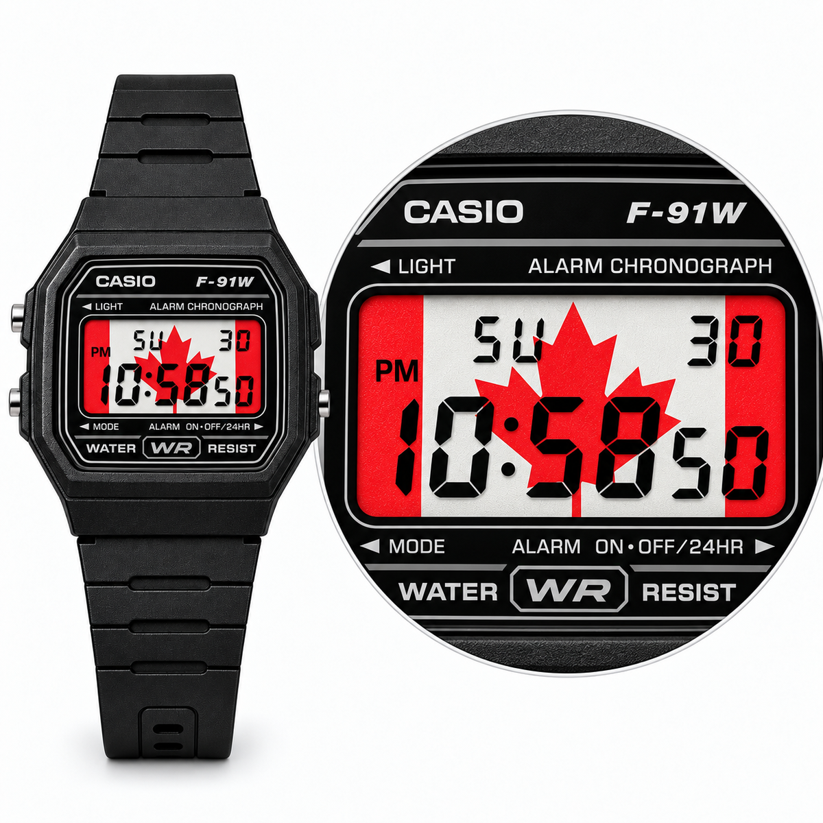 Canada Flag Custom Dial Digital Watch