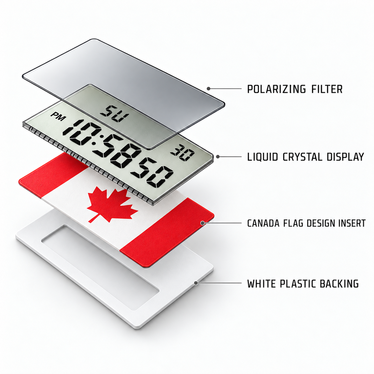 Canada Flag Custom Dial Digital Watch