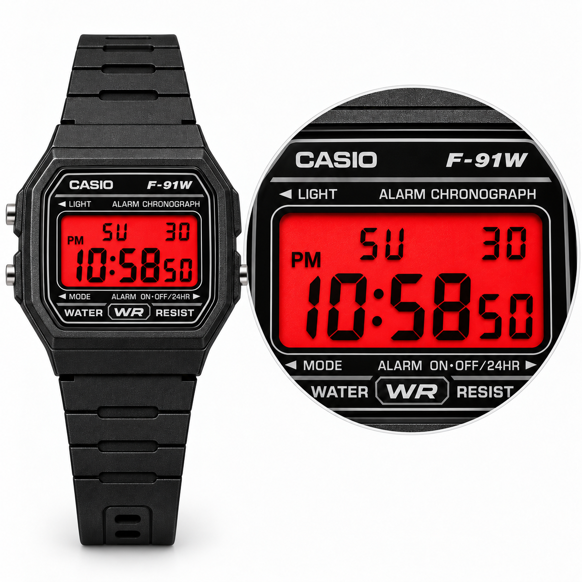 Red Colour Filter Digital Watch
