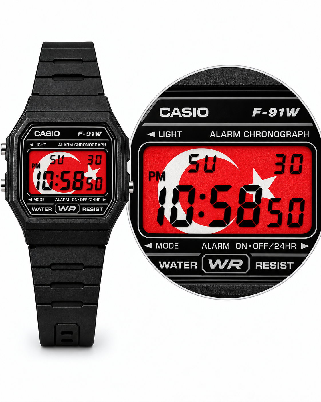 Türkiye Flag Custom Dial Digital Watch